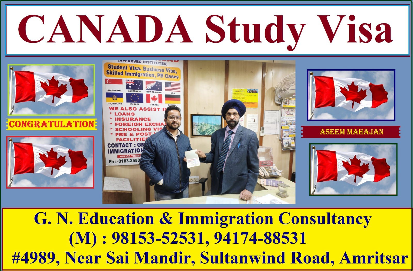 Success Stories of People who got their Visa by GN Education & Immigration